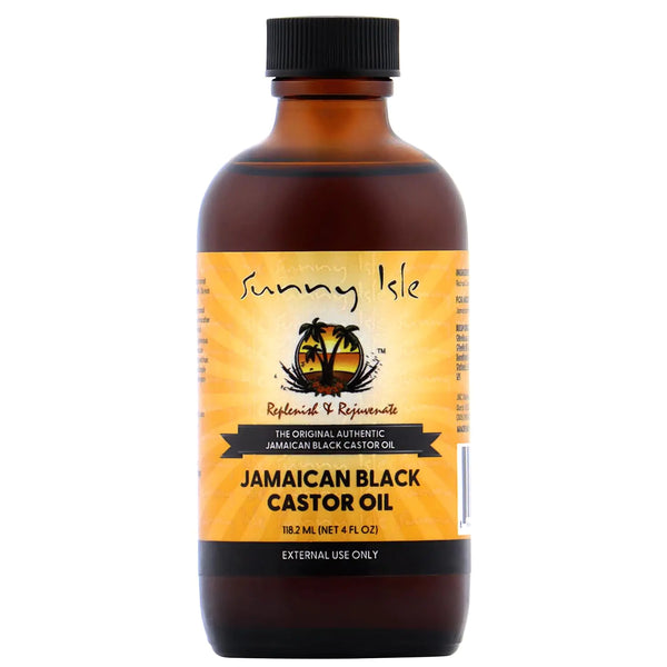 Sunny Isle Jamaican Black Castor Oil 4oz | 100% Natural Treatment for Hair, Scalp and Skin Unscented 4 Fl Oz (Pack of 1)